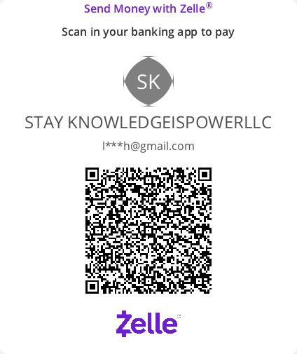 Zelle QR code for STAY KNOWLEDGEISPOWERLLC